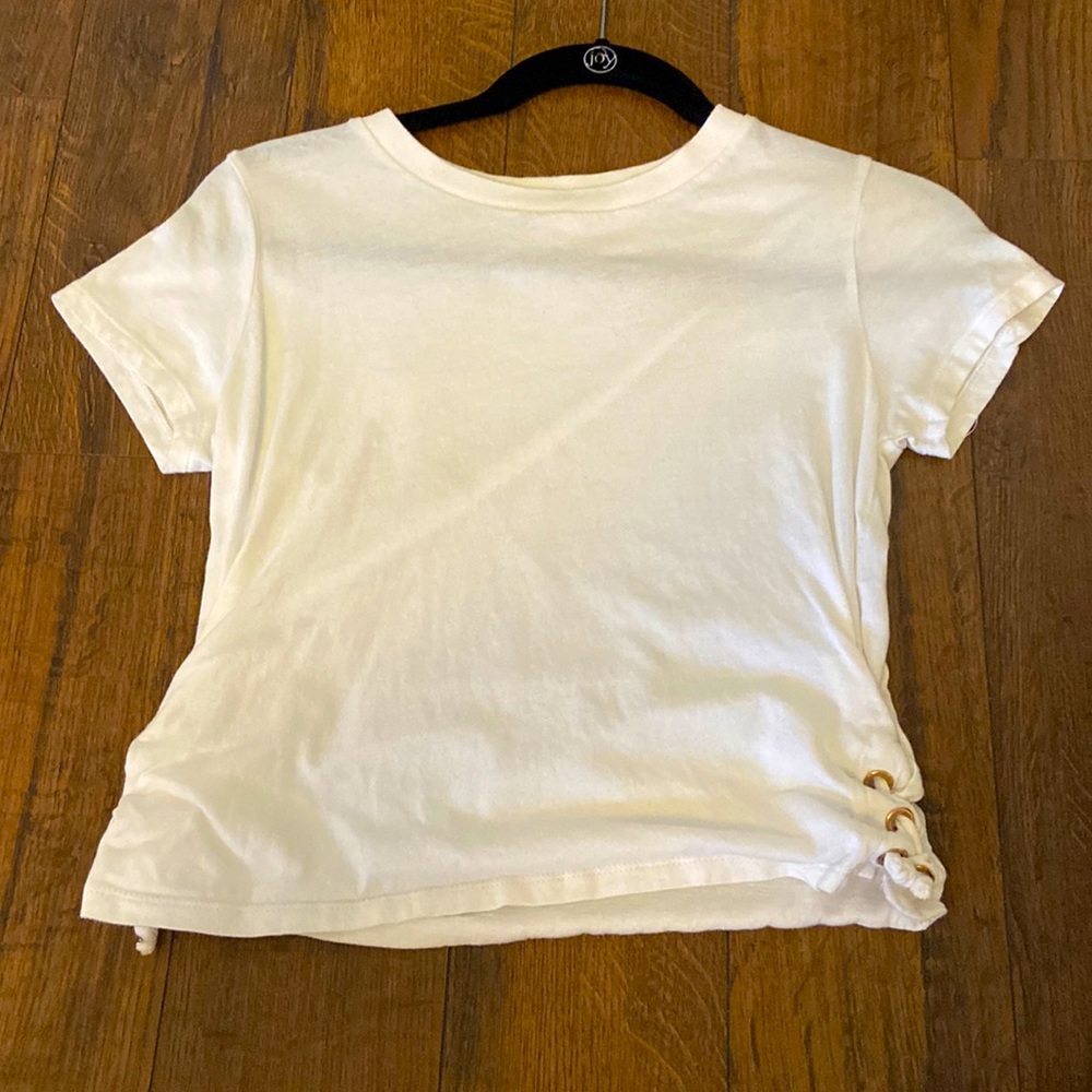 White Lace Up T-shirt